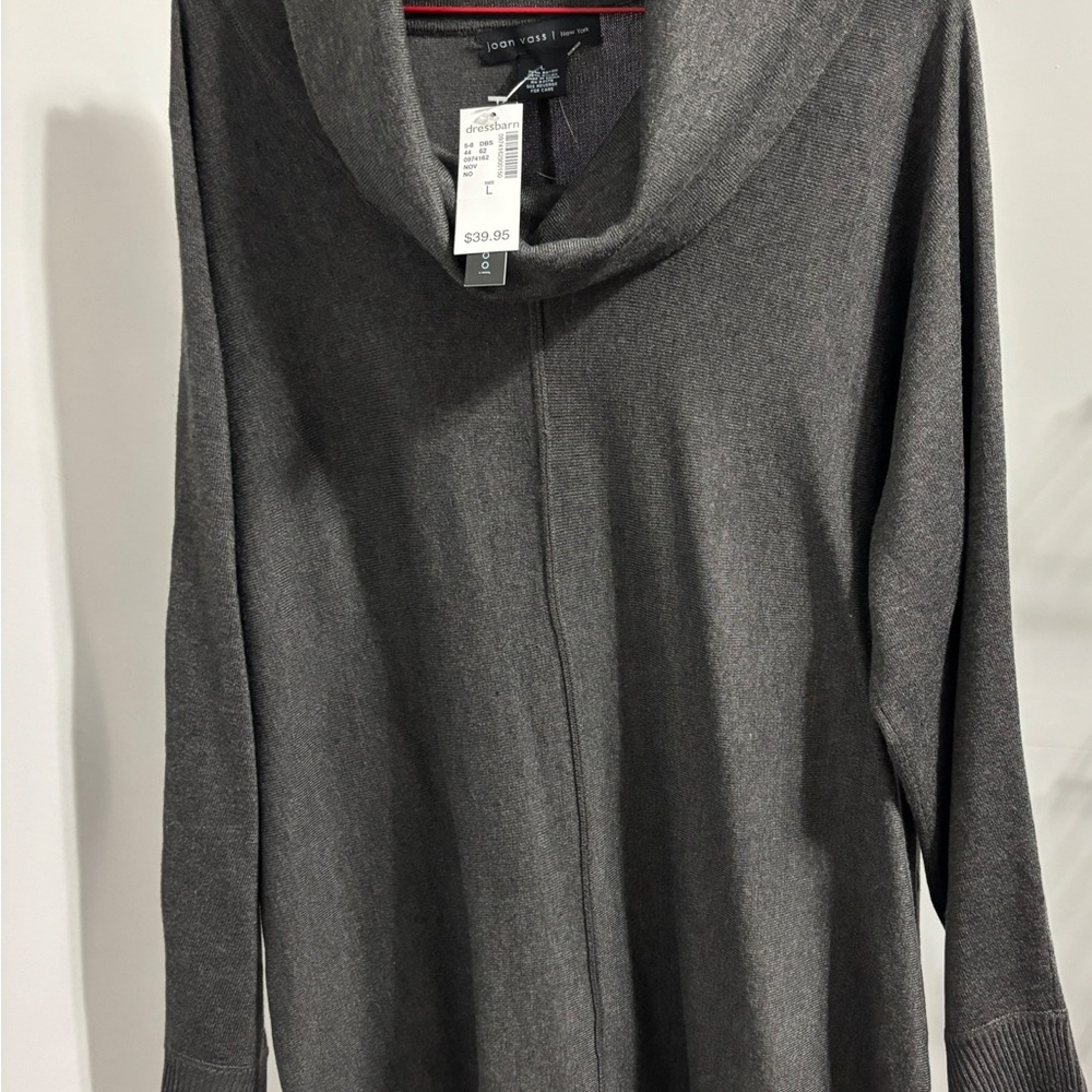 Joan Vass Charcoal Cowl Neck Sweater